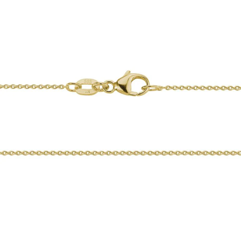 Exquisite 14k Gold 0.9mm Cable Chain Necklace for Elegant Look