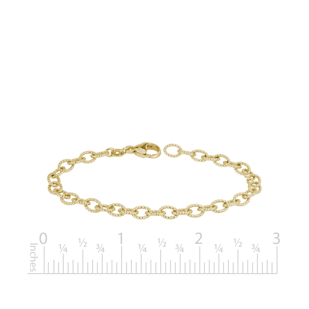 Exquisite 14k Gold Handmade Twist Link Fashion Bracelet for Timeless Elegance