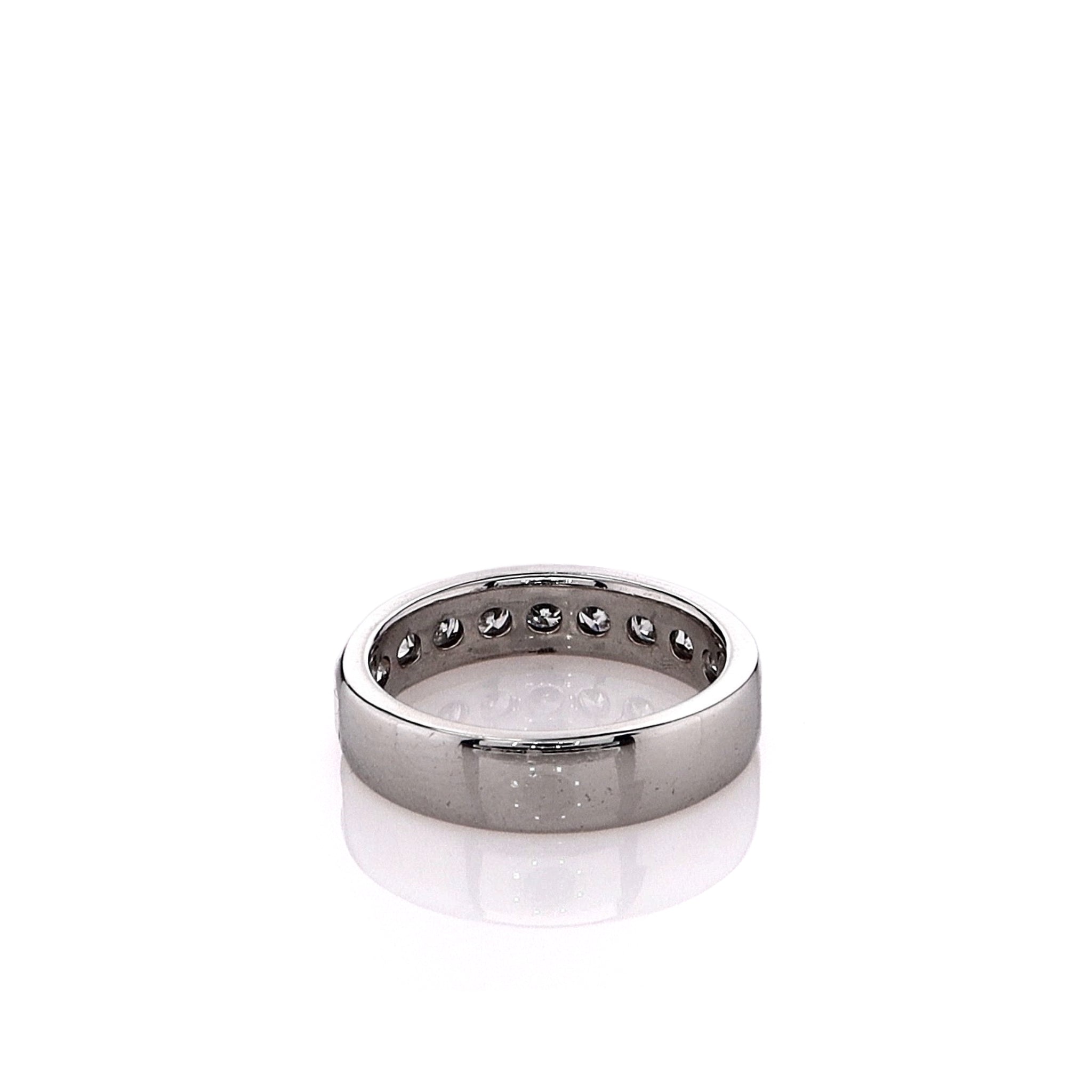 Platinum 9-Channel Set Diamond Wedding Band for Elegant Estates