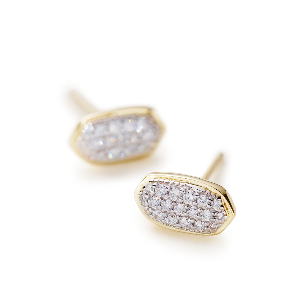 Kendra Scott 14k Gold Marisa Stud Earrings with White Diamonds
