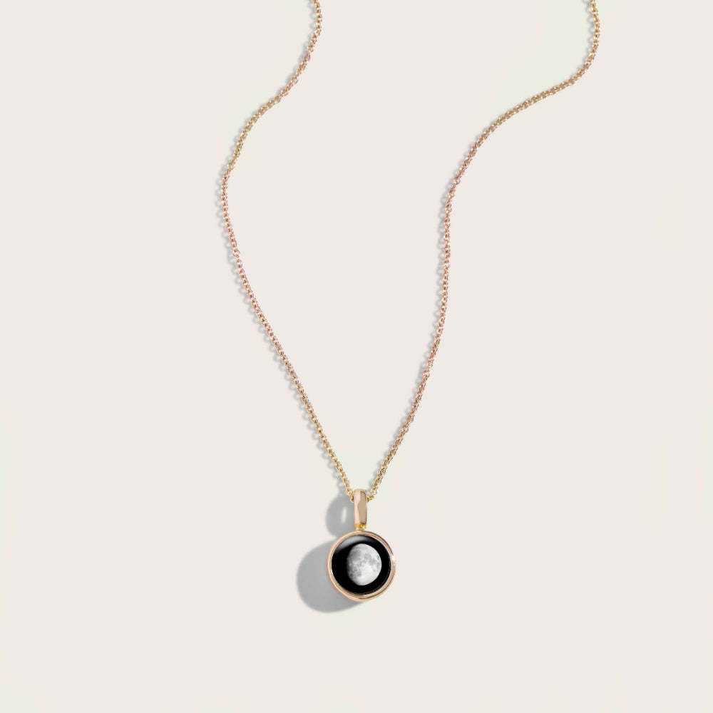 Stunning Gold Moonglow Sky Light Moon Phase Jewelry Necklace