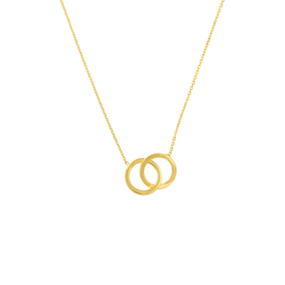 14k Gold Adjustable Interlocked Circles Fashion Necklace for Women