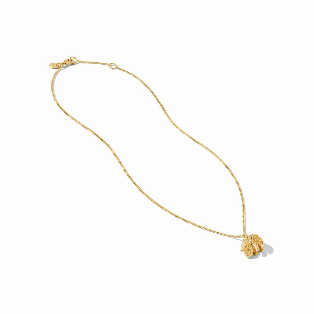 Julie Vos Exquisitely Delicate Golden Elephant Necklace