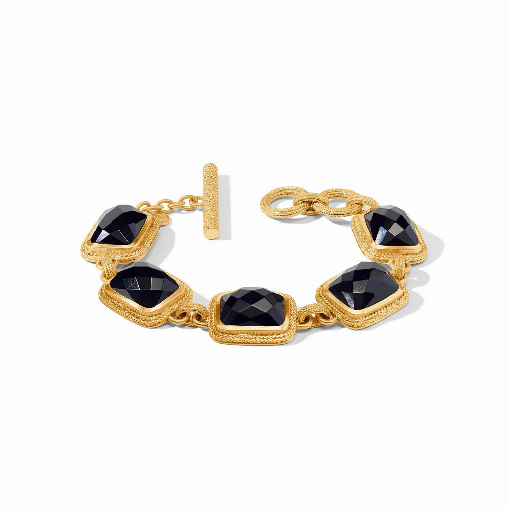 Julie Vos Adjustable Cheval Stone Bracelet with 24k Gold Plate