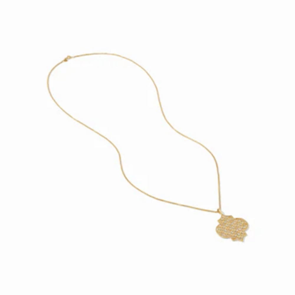Julie Vos 24K Gold Plated Helene Airy Floral Filigree Pendant Necklace