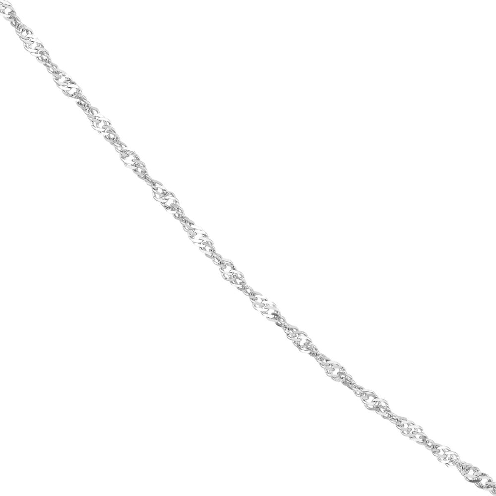 1.4mm 14k White Gold Singapore Chain for Elegant Look
