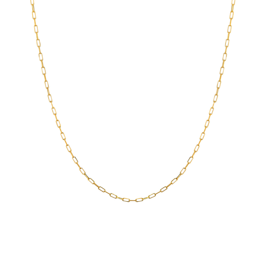 Exquisite 14k Yellow Gold Paperclip Style Chain Necklace for Fashion Lovers
