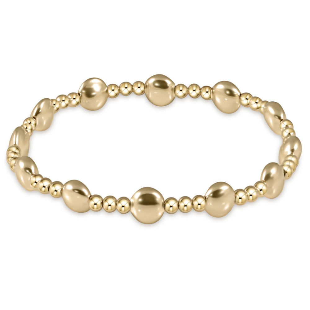 enewton 6mm Gold Honesty and Sincerity Pattern Beaded Bracelet for Women - Exquisite Gold Jewelry