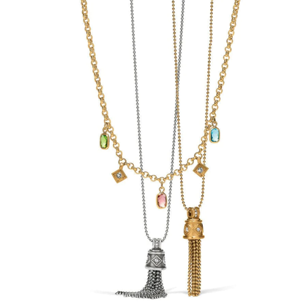 Stylish Brighton Meridian Zenith Glass Stone and Crystal Prism Necklace