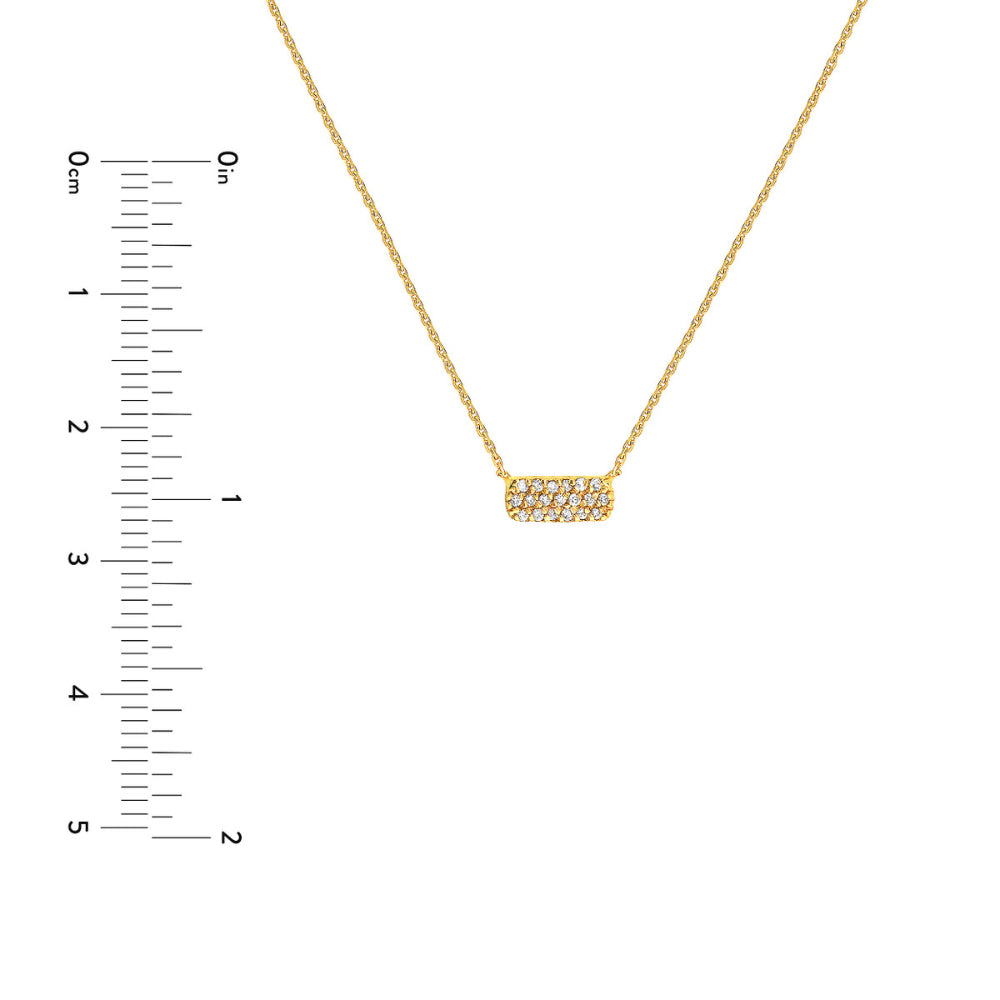 14k Gold Diamond Mini Dog Tag Necklace for Fashion Statement