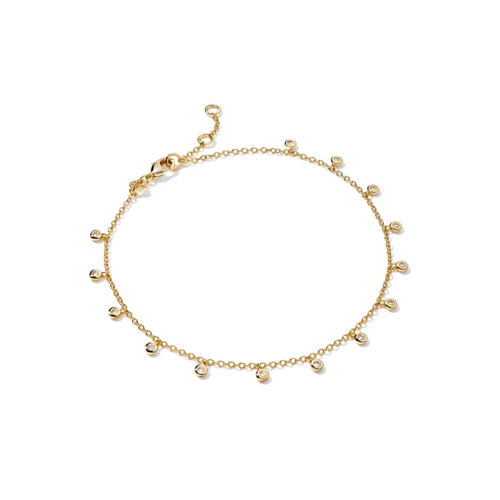 Kendra Scott Amelia Anklet - Delicate Crystal - Adornment for Ankle with 14k Yellow Gold or Rhodium Over Brass