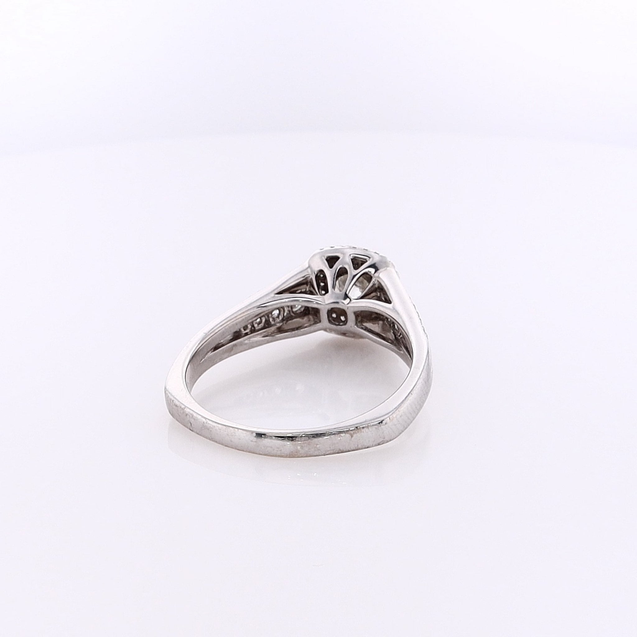 Stunning 18 Karat White Gold Double Halo Diamond Engagement Ring