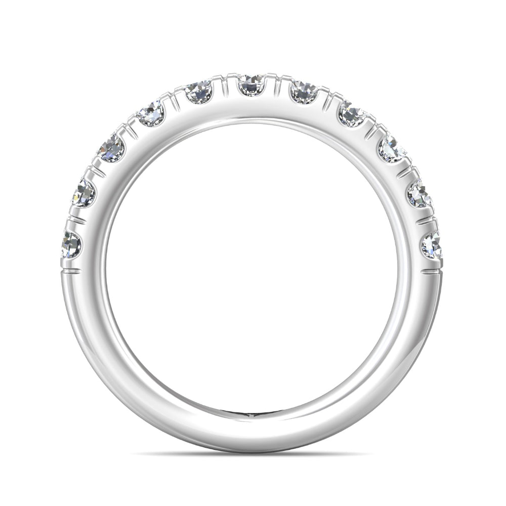 14k White Gold Martin Flyer Signature Micropave Wedding Ring with 0.99 - 1.00 Carats Diamonds