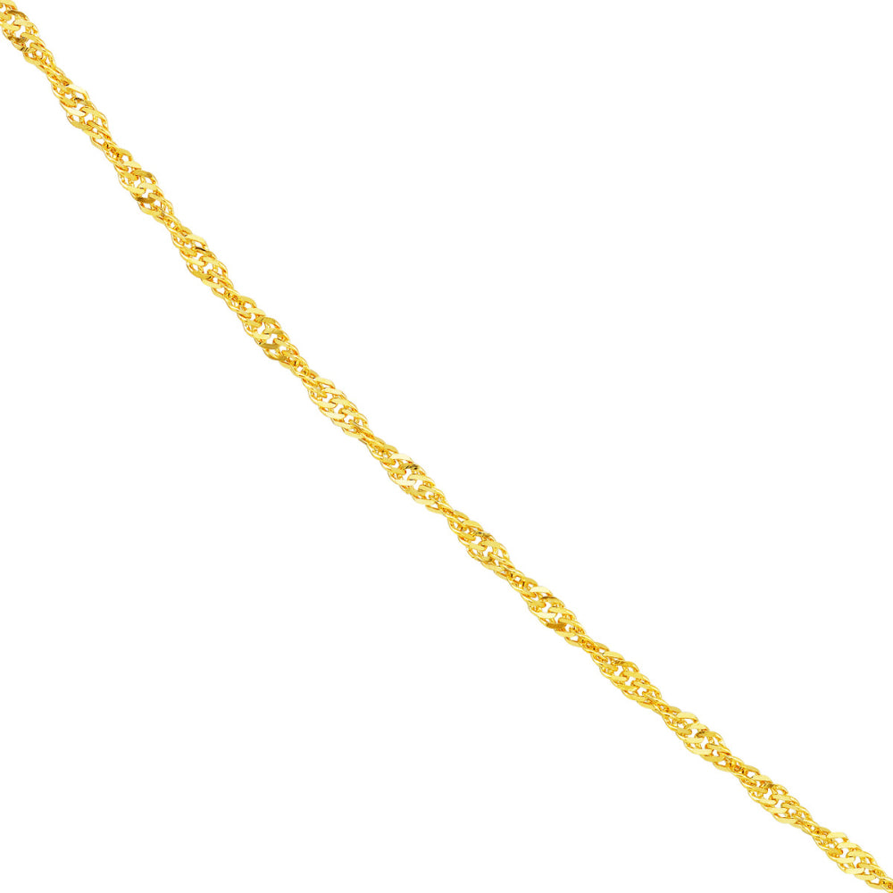 18-Inch 14k Yellow Gold Elegant Twisted Singapore Chain