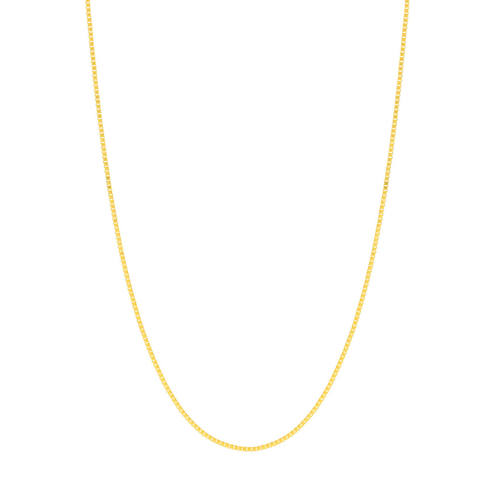 Adjustable 14k Gold Box Chain with Smooth Silicone Slider Bead