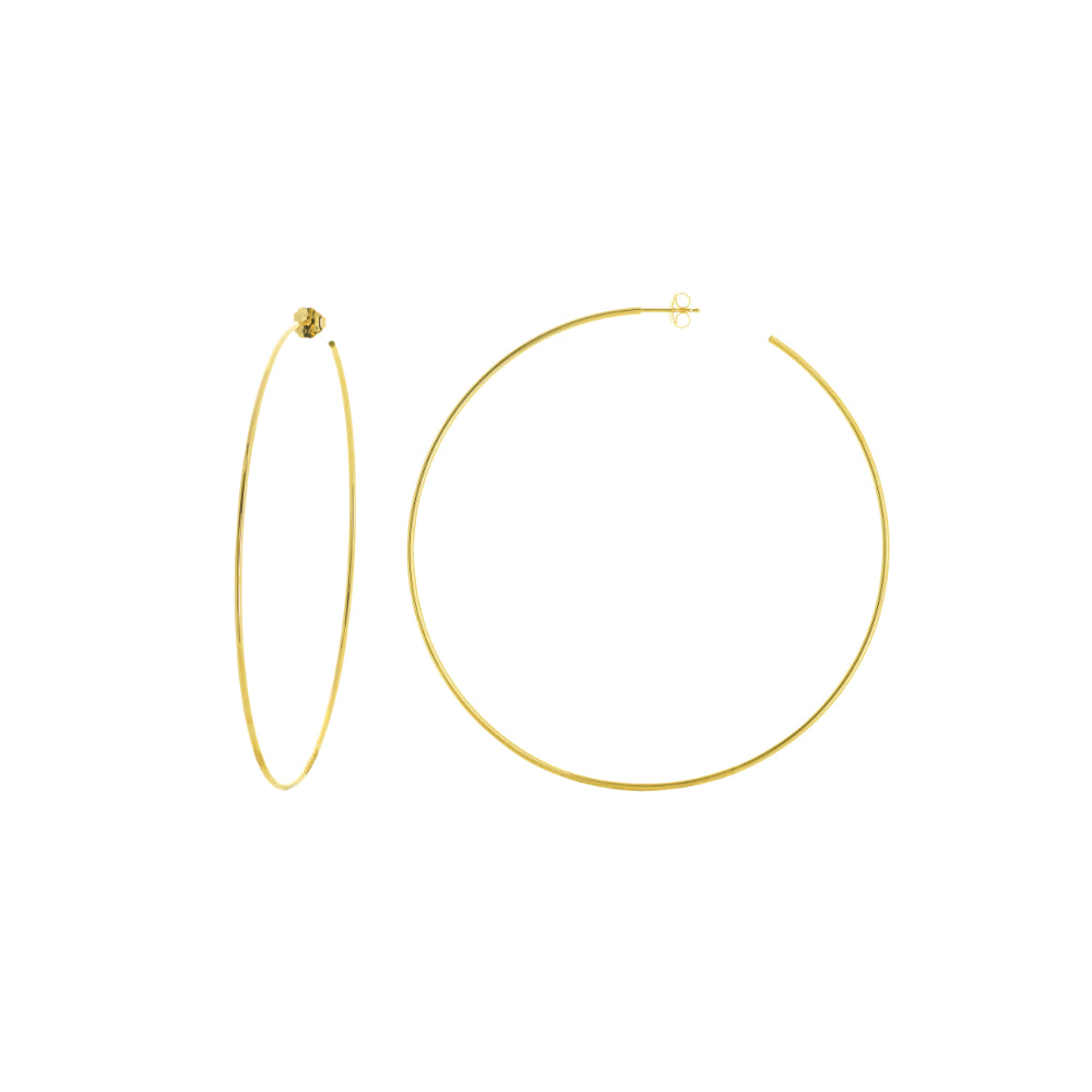14k Gold Polished Post Hoop Earrings for a Stunning Look