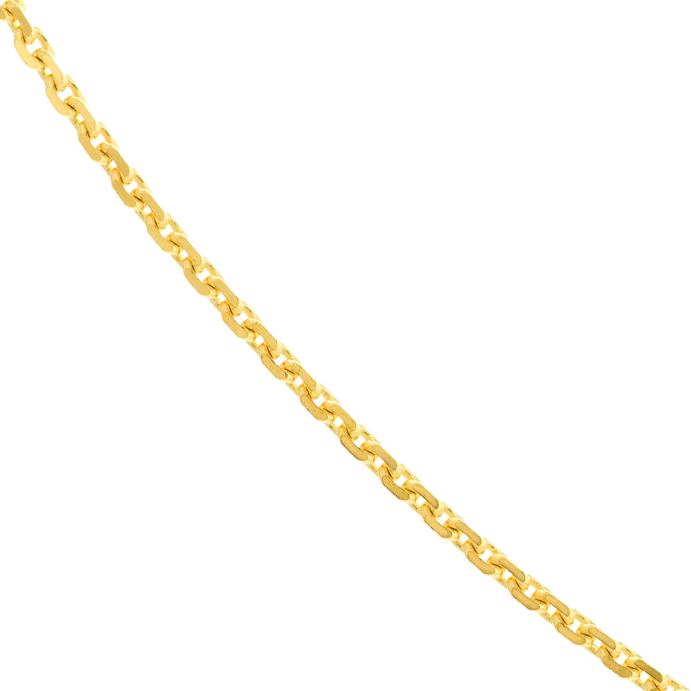 14k Gold Cable Chain with Diamond Cut Design, 0.8mm Width