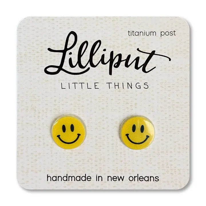 Adorable Lilliput Little Things Happy Face Fashion Earrings for Women and Men