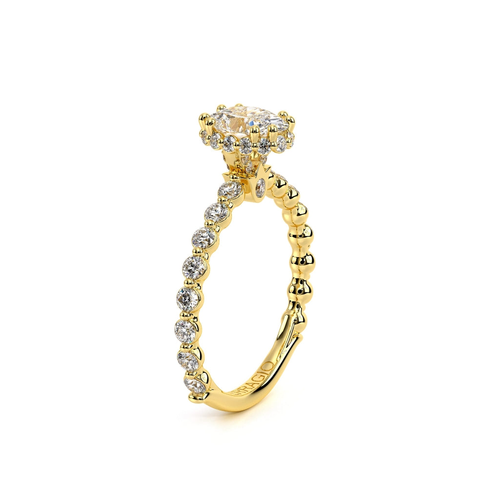 Verragio Renaissance 14k Yellow Gold Oval Diamond Engagement Ring Featuring a Stunning Stardust Halo and 40 Round Diamonds
