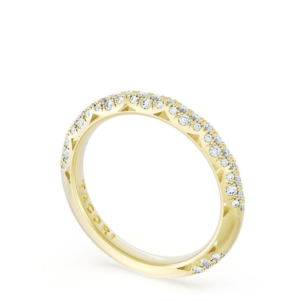 Tacori 18k Yellow Gold French Pavé Diamond Wedding Band from Founder's Collection