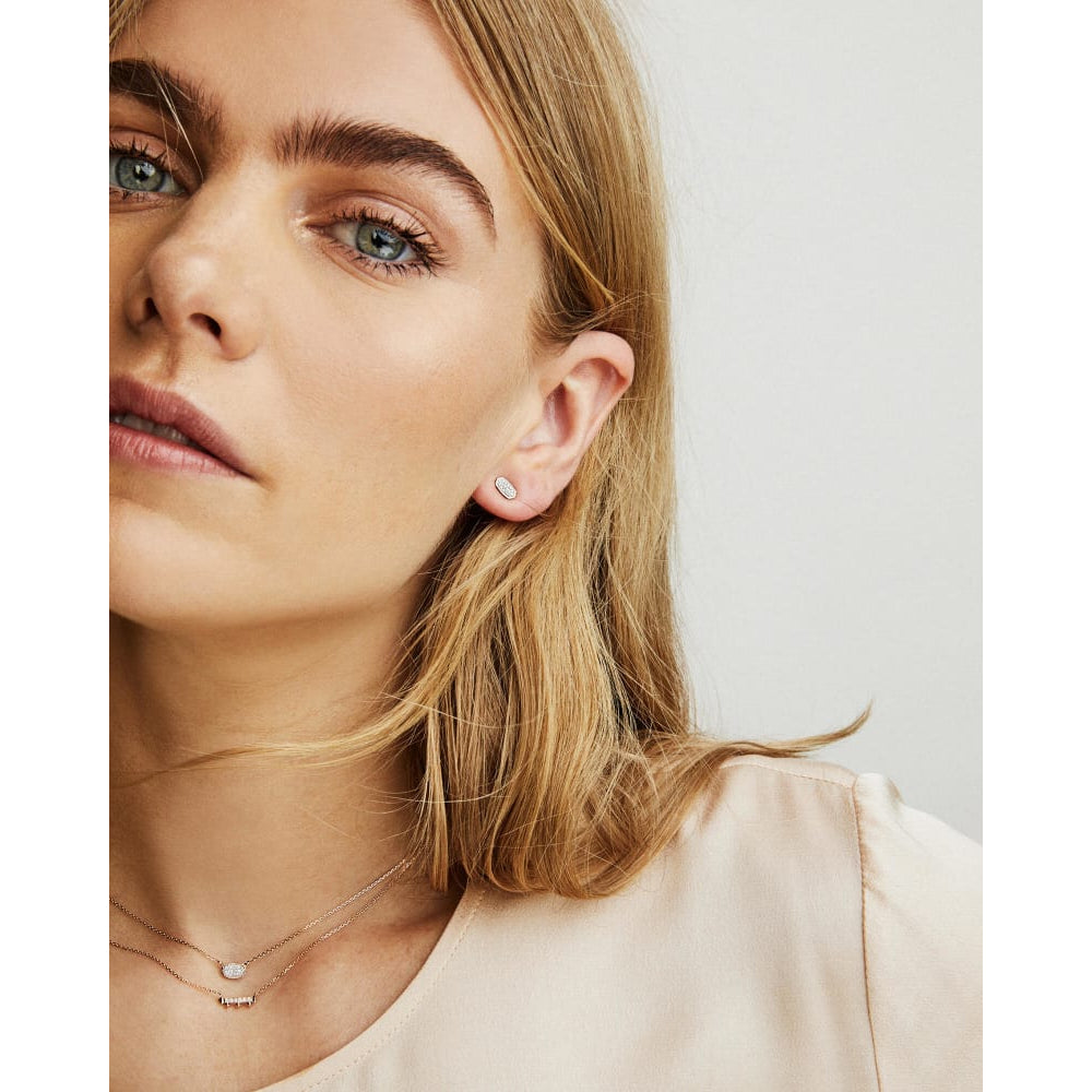 Kendra Scott Marisa Timeless 14k Gold Plated Pendant Necklace Adorned with White Diamonds for Women