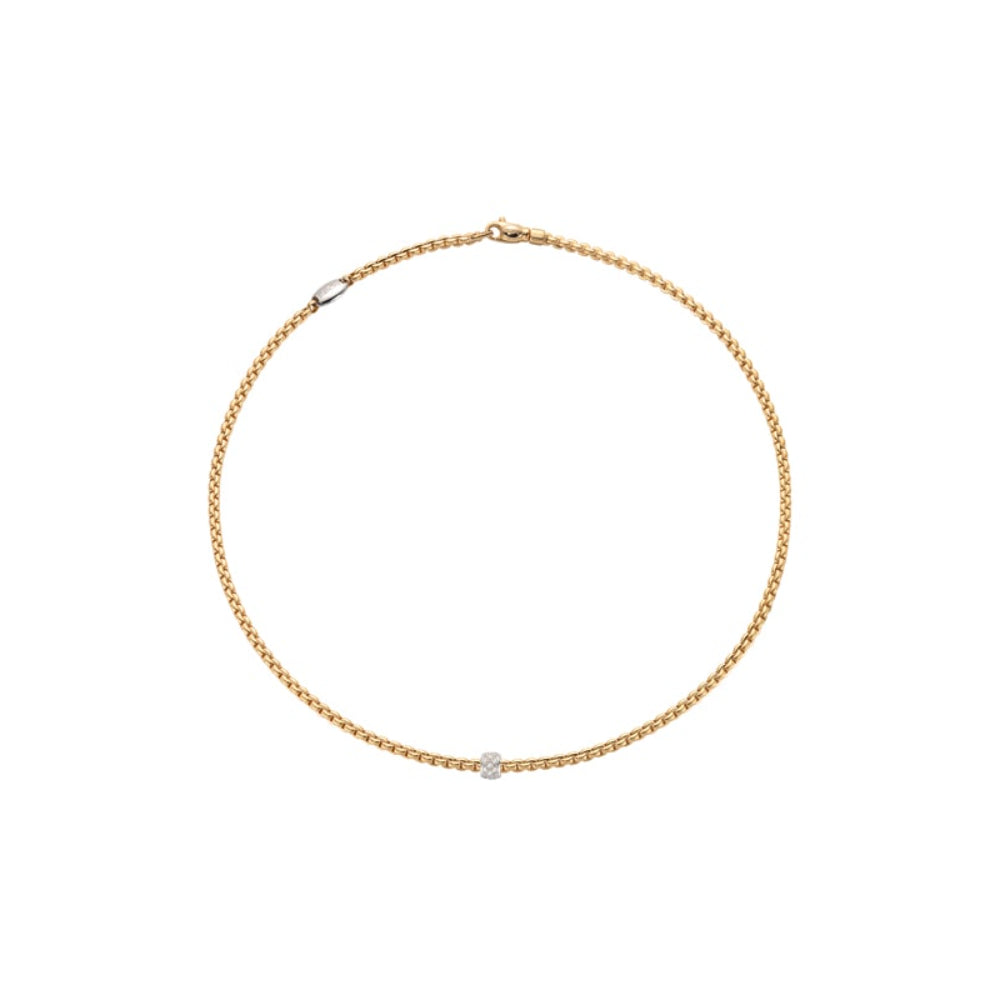 Fope Eka Tiny Diamond Necklace Crafted in 18-karat Gold