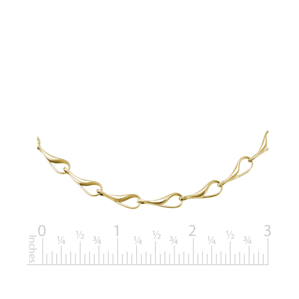 14k Yellow Gold Needle's Eye Style Necklace with 17 - Inch Length