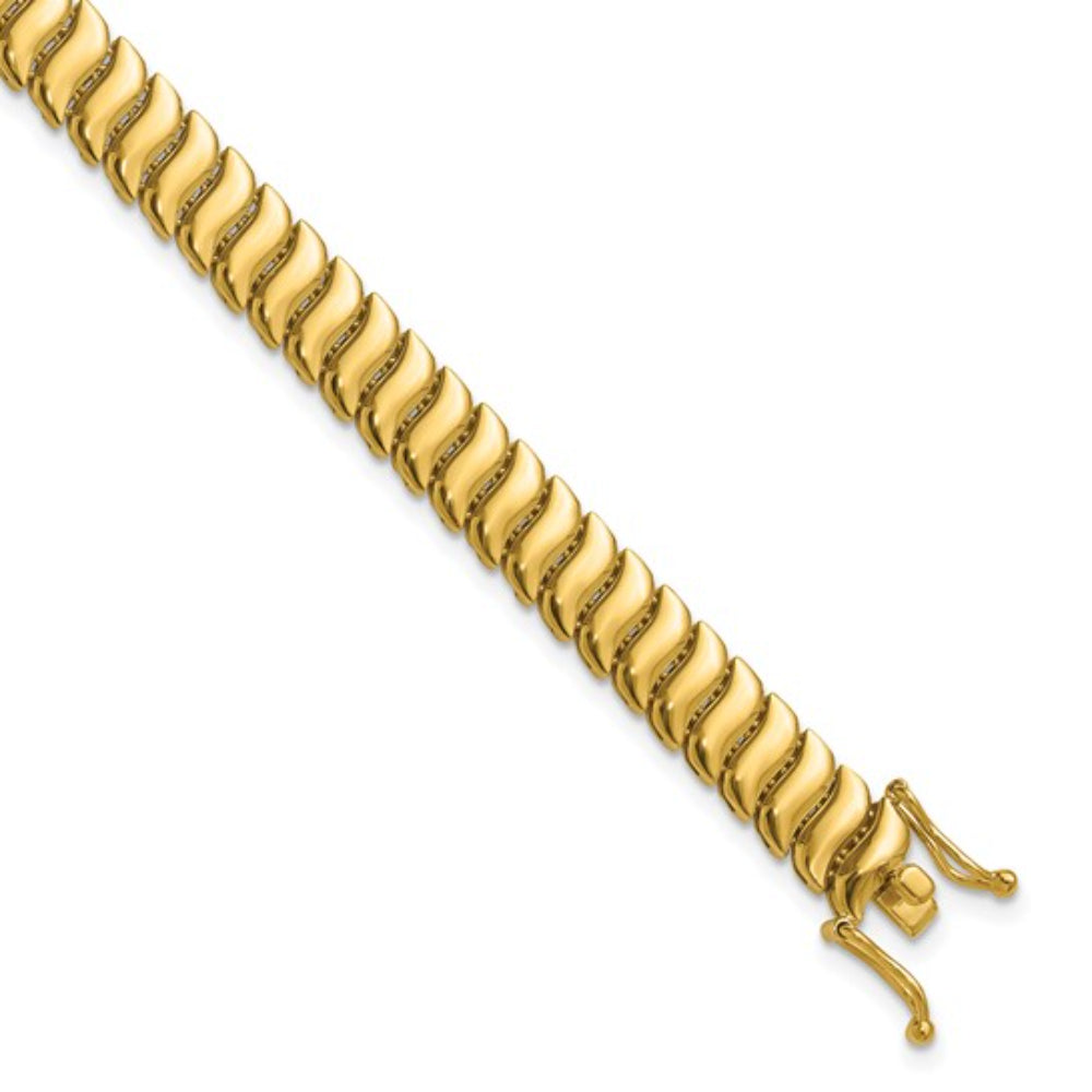 Stylish 14k Gold Fancy Link Bracelet for Women and Men