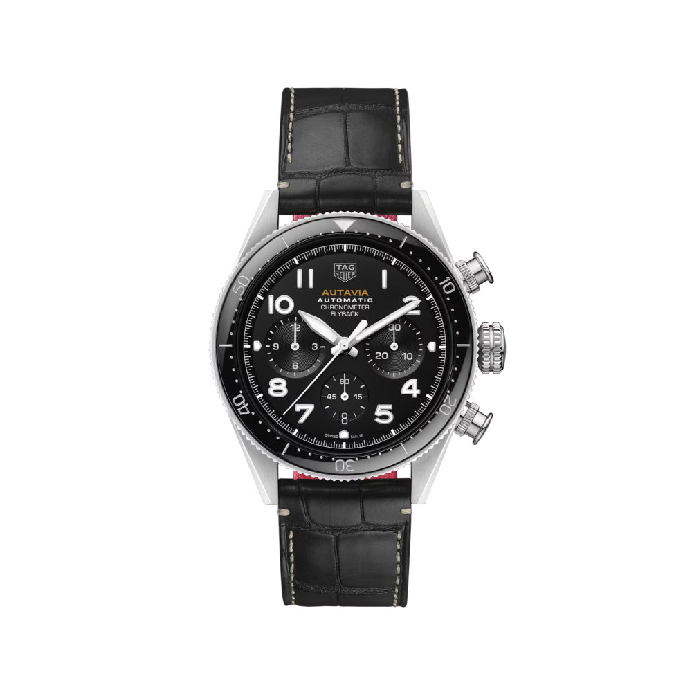 TAG Heuer Men's Luxury Autavia 42mm Flyback Chronometer Watch in Classic Black