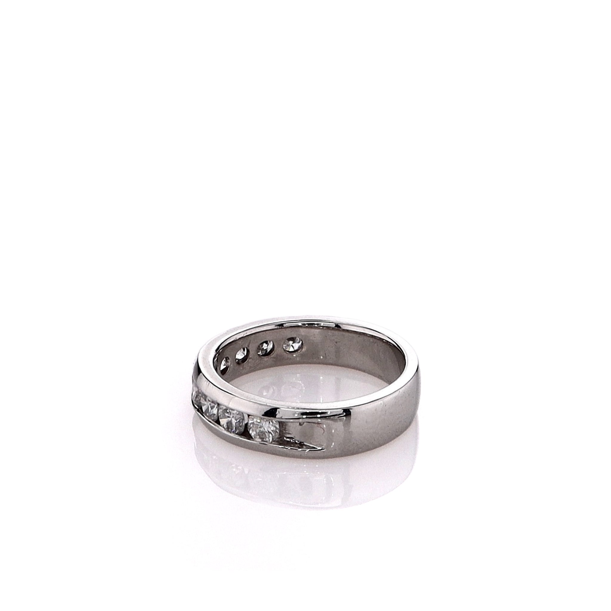 Platinum 9-Channel Set Diamond Wedding Band for Elegant Estates
