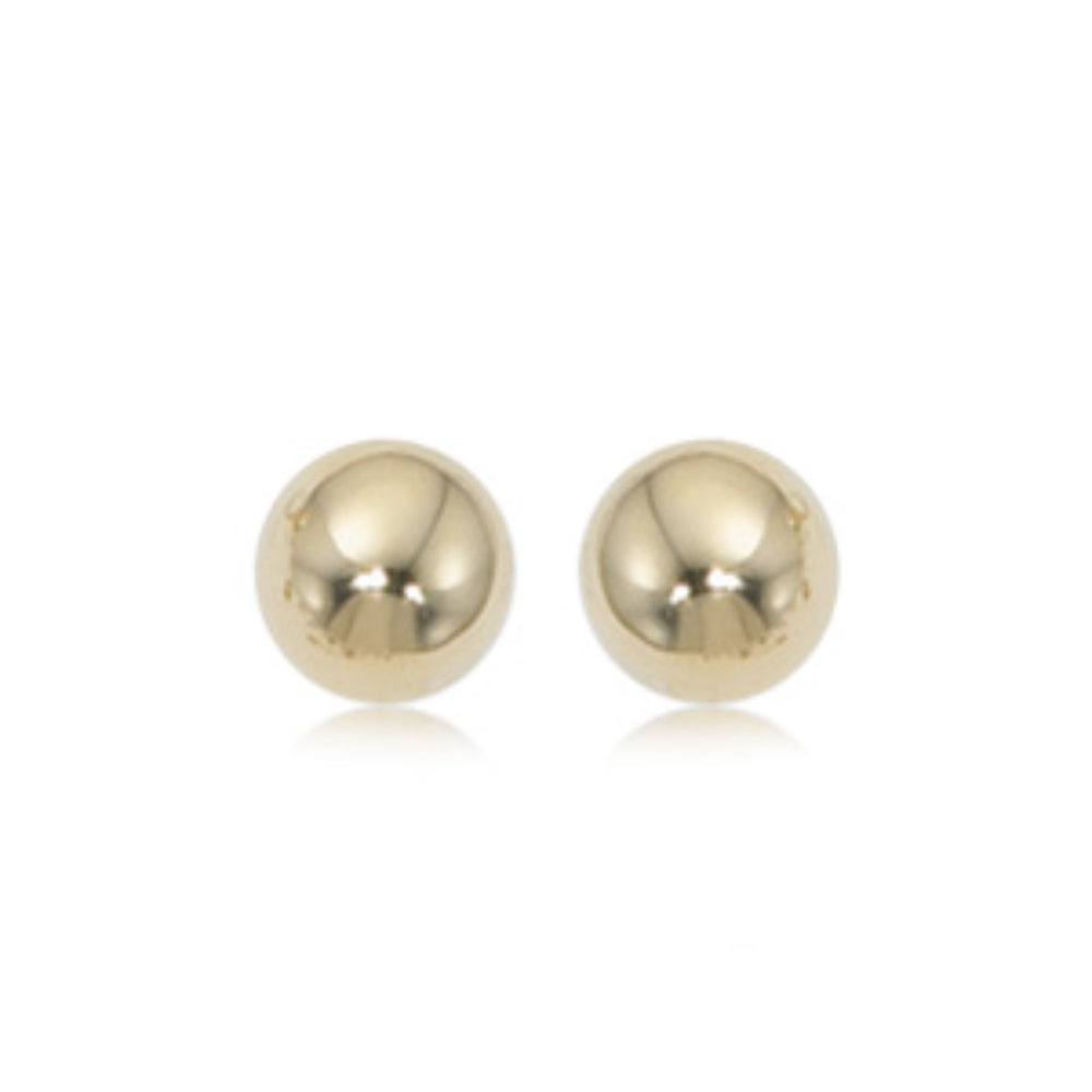 14k Gold 7mm Classic Ball Stud Earrings for Everyday Luxury