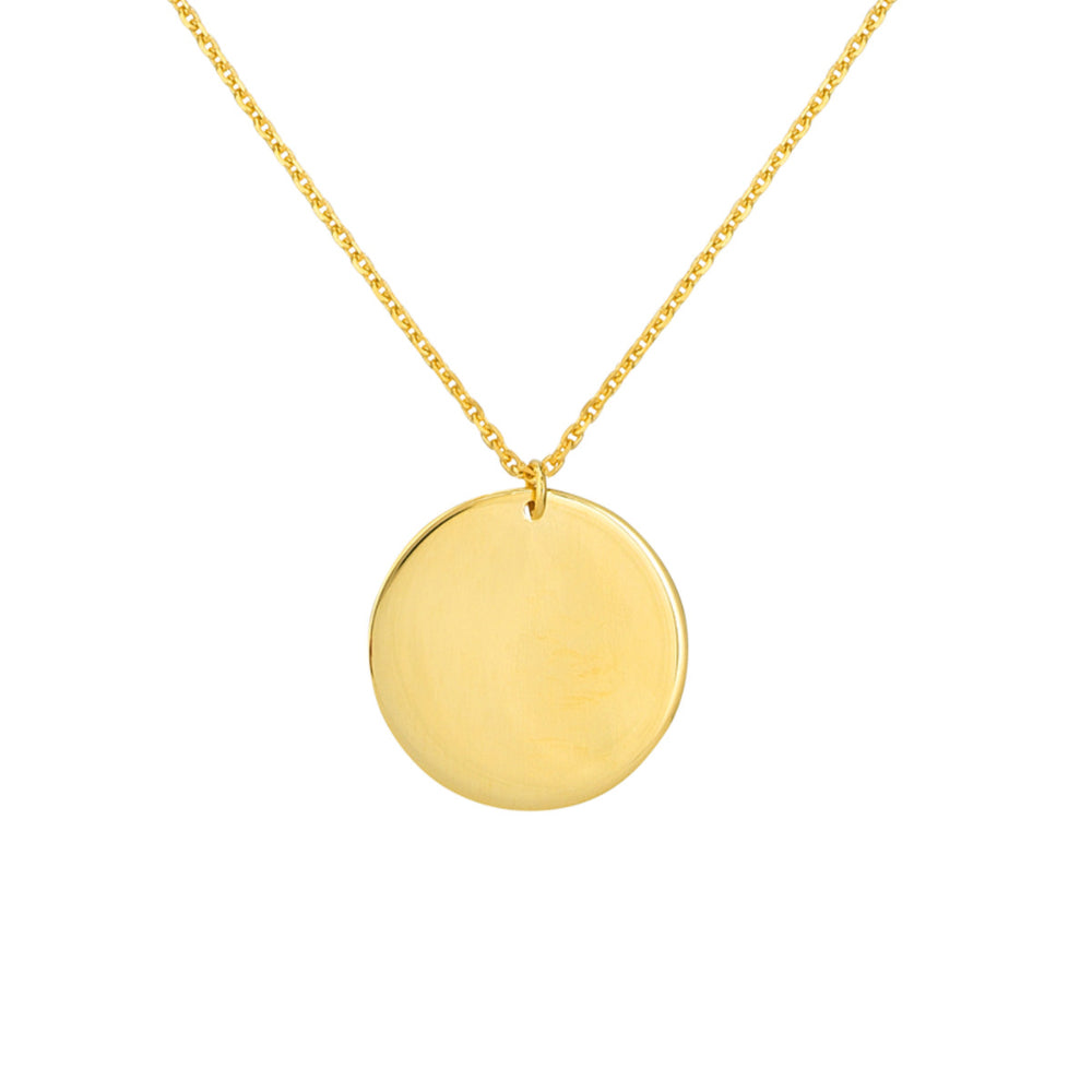 14k Yellow Gold Double Strand Disc Drop Duo Adjustable Necklace for a Boho Chic Look