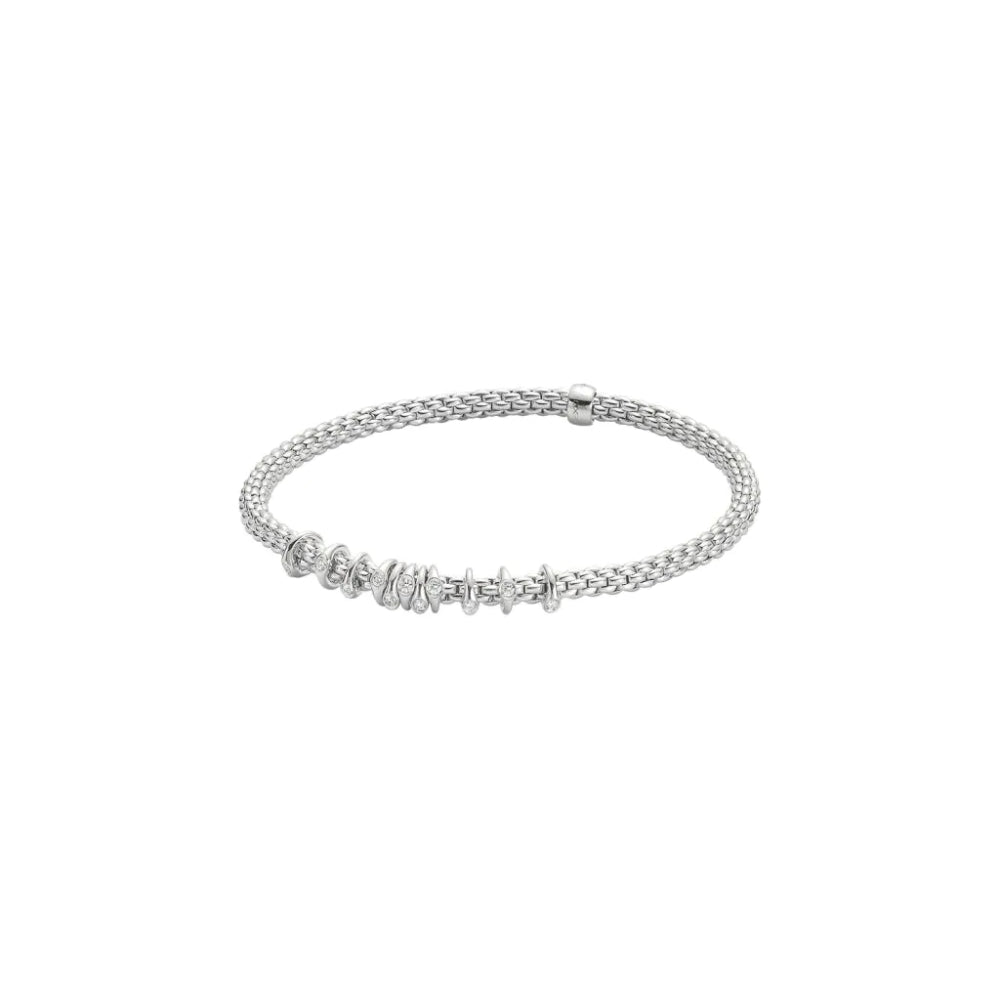 Fope Luxury 18k Gold Prima Flex'it Diamond-Embedded Bracelet for Elegant Wear