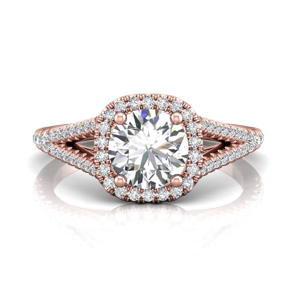 Martin Flyer Dazzling FlyerFit Split Shank Halo Engagement Ring with 0.38ct Diamonds