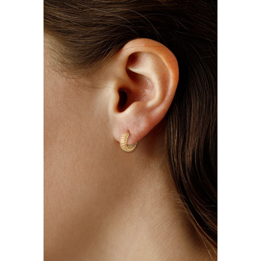 14k Gold Fashionable Multi Twist Style Hoop Earrings for Women