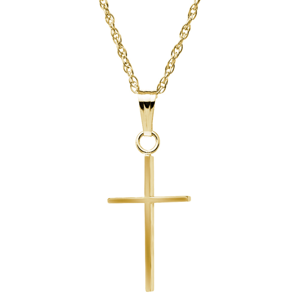 18-Inch 14k Yellow Gold Cross Pendant Necklace