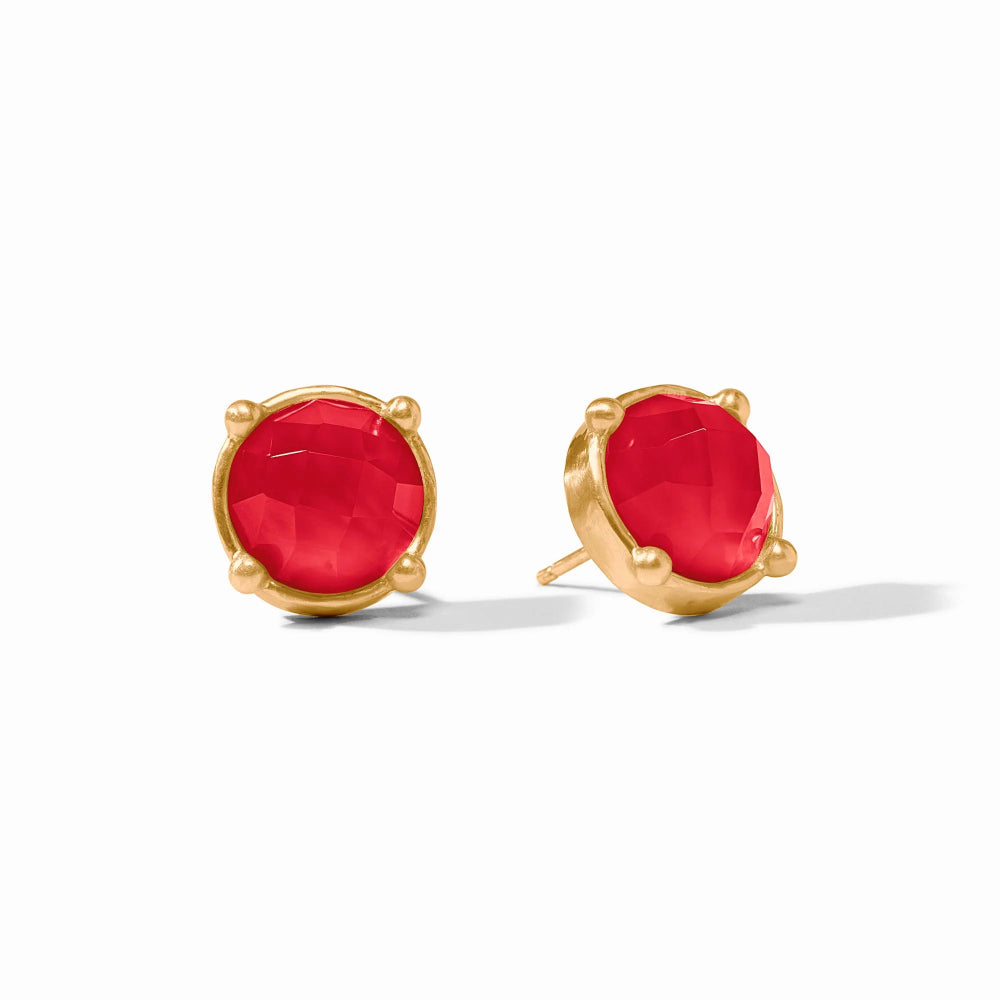 Julie Vos Honey-Style Stud Earrings with Sparkling Gemstone