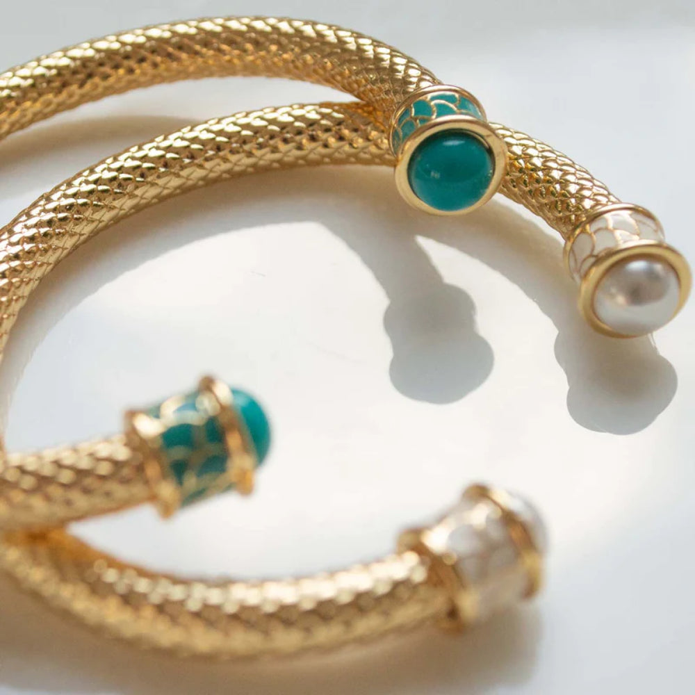 Halcyon Days Exquisite 18ct Gold - Plated Salamander Torque Bangle