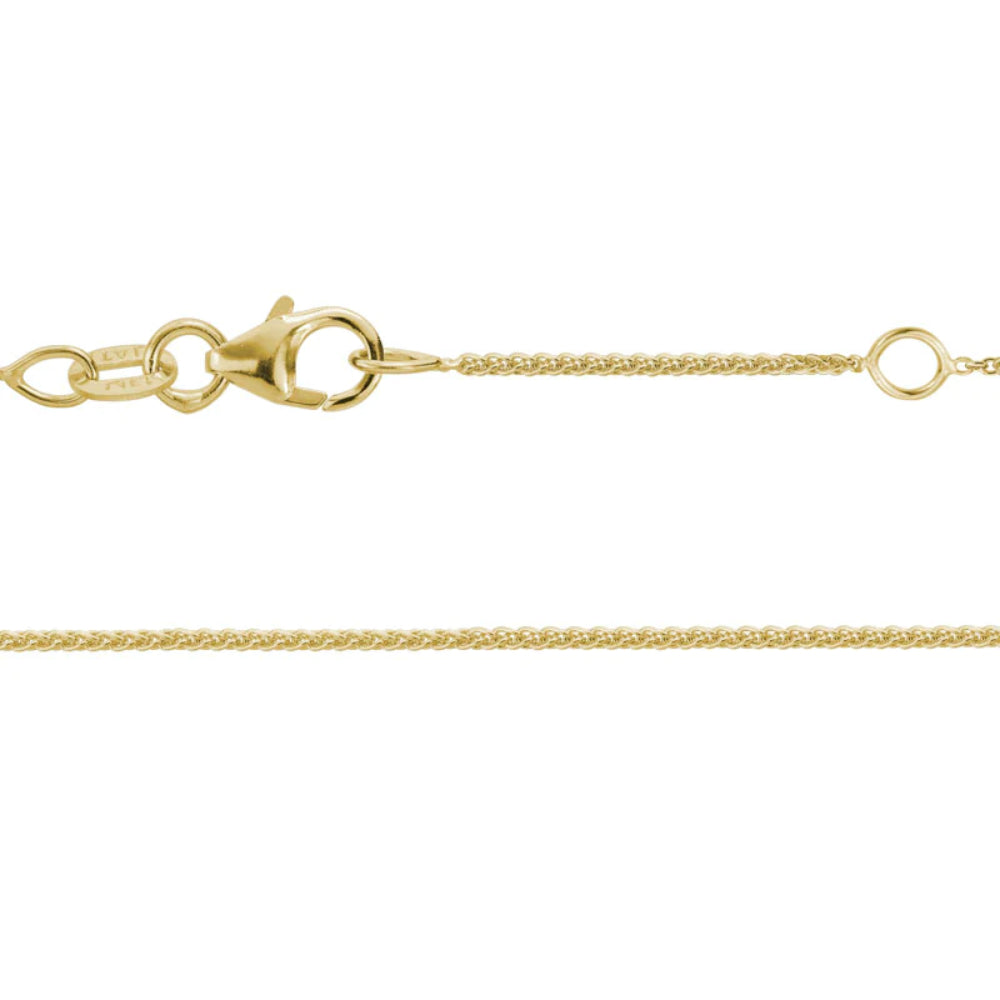 14k Gold Adjustable Wheat Style Necklace Chain, Length Ranging from 16 to 18 Inches