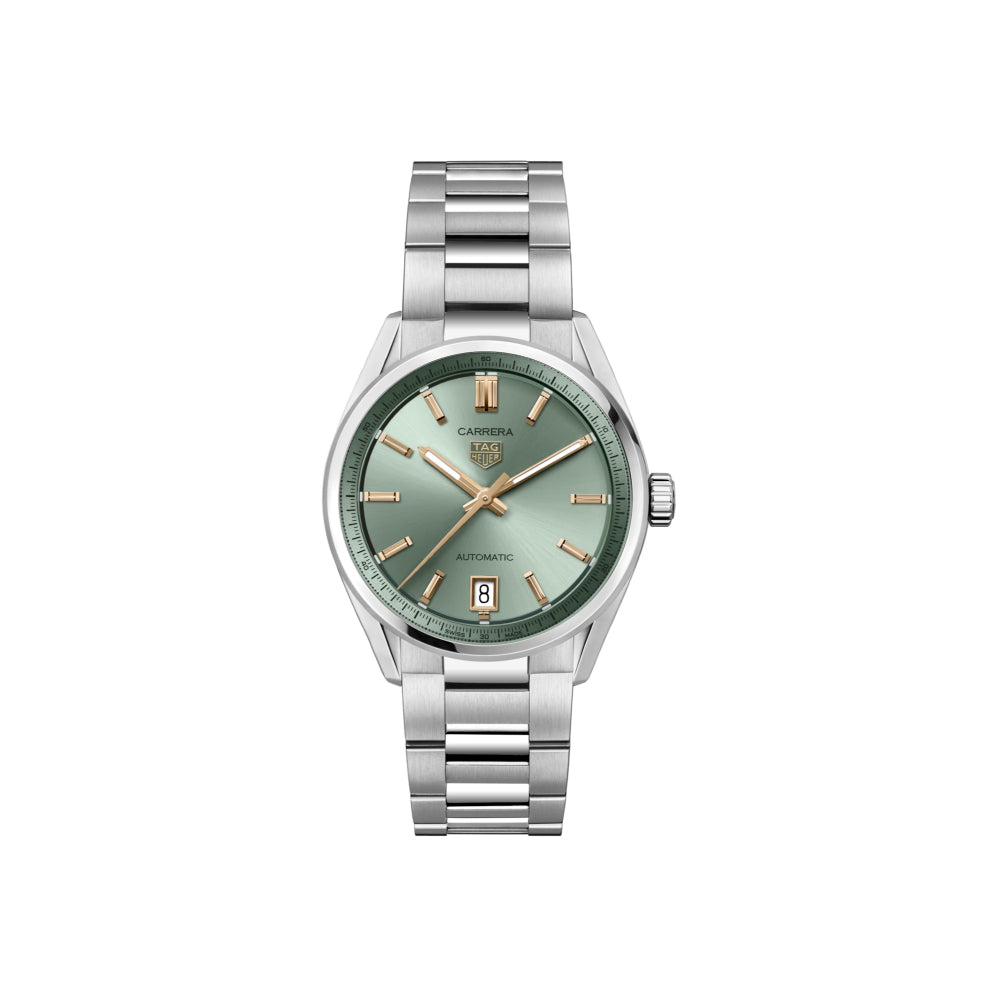 Tag Heuer 36mm Carrera Date Automatic Watch with Steel and 18k Rose Gold Details
