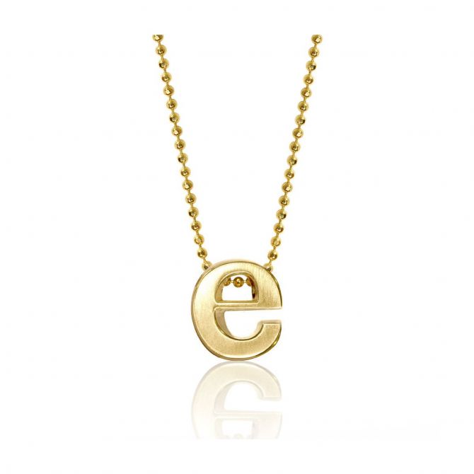 14k Yellow Gold Alex Woo Little Autograph Letter Pendant for Signature Style Jewelry