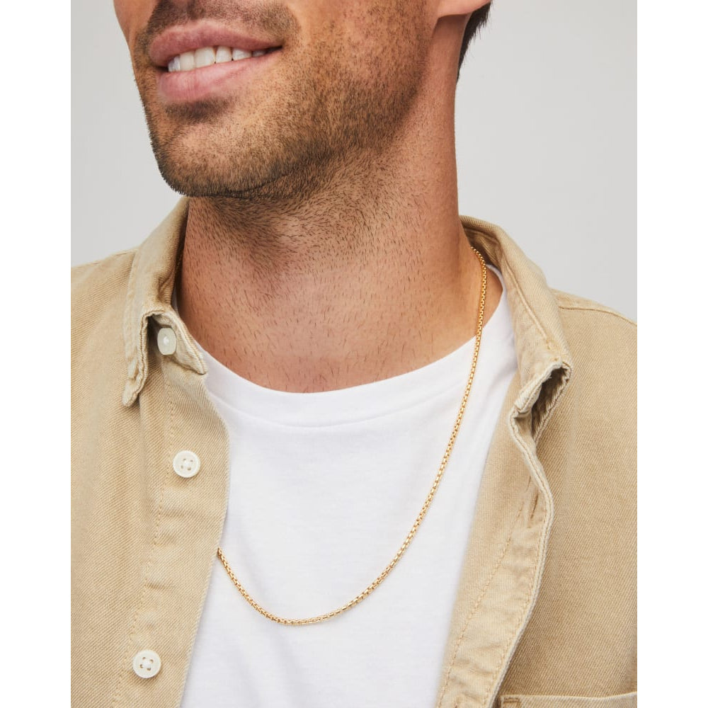 18k Gold Vermeil Beck Thin Round Box Chain Necklace by Kendra Scott