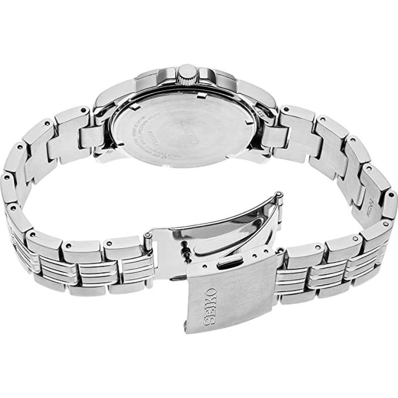 Seiko Essentials Black Dial Day-Date Quartz Watch SUR355