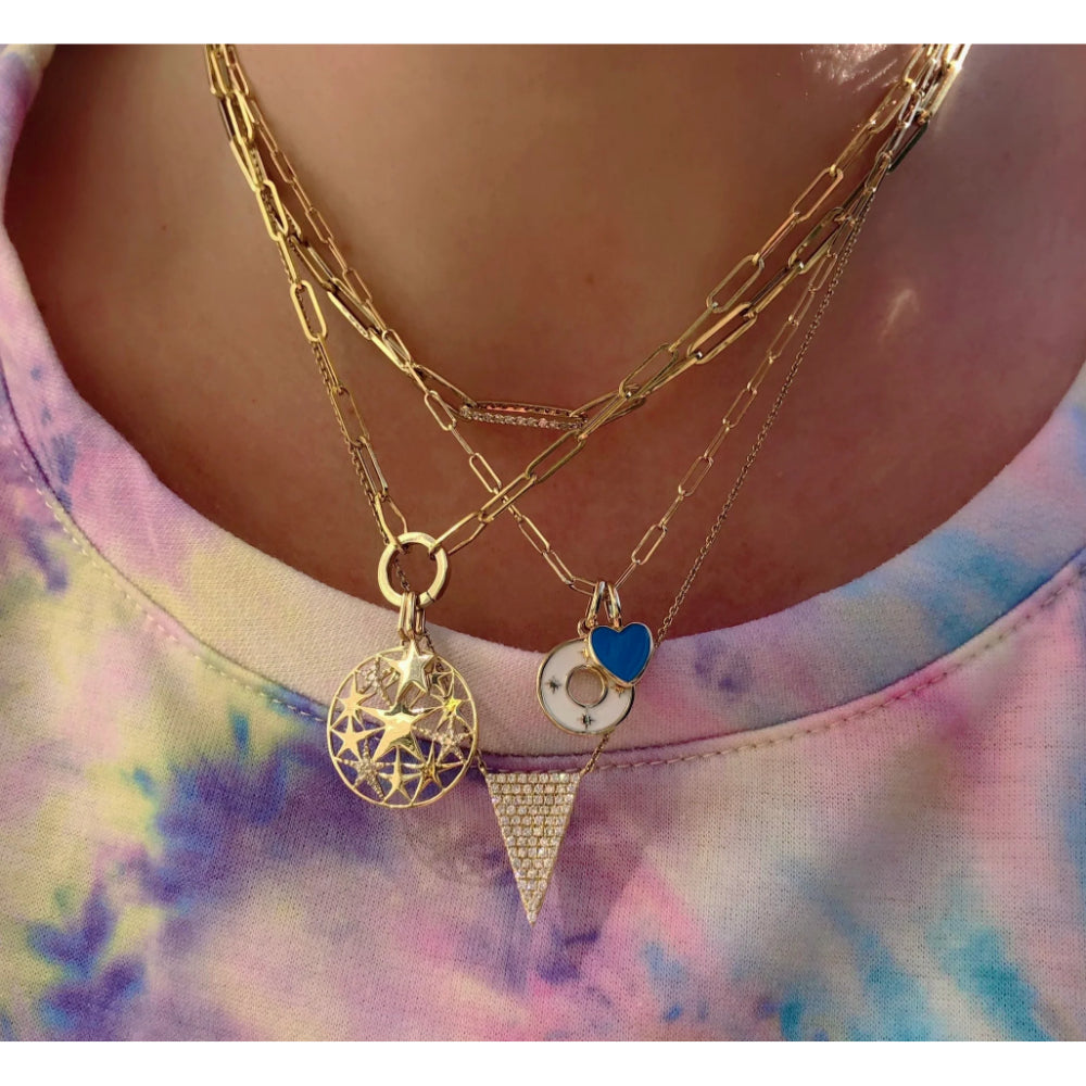 14k Yellow Gold Round Charm Clip Necklace by Rachel Reid