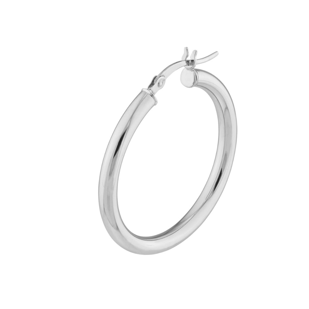 Gorgeous 14k White Gold Polished Hoop Earrings for Women