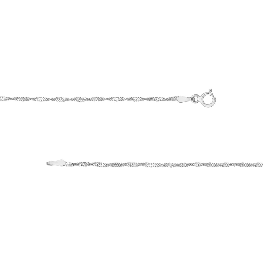 1.4mm 14k White Gold Singapore Chain for Elegant Look