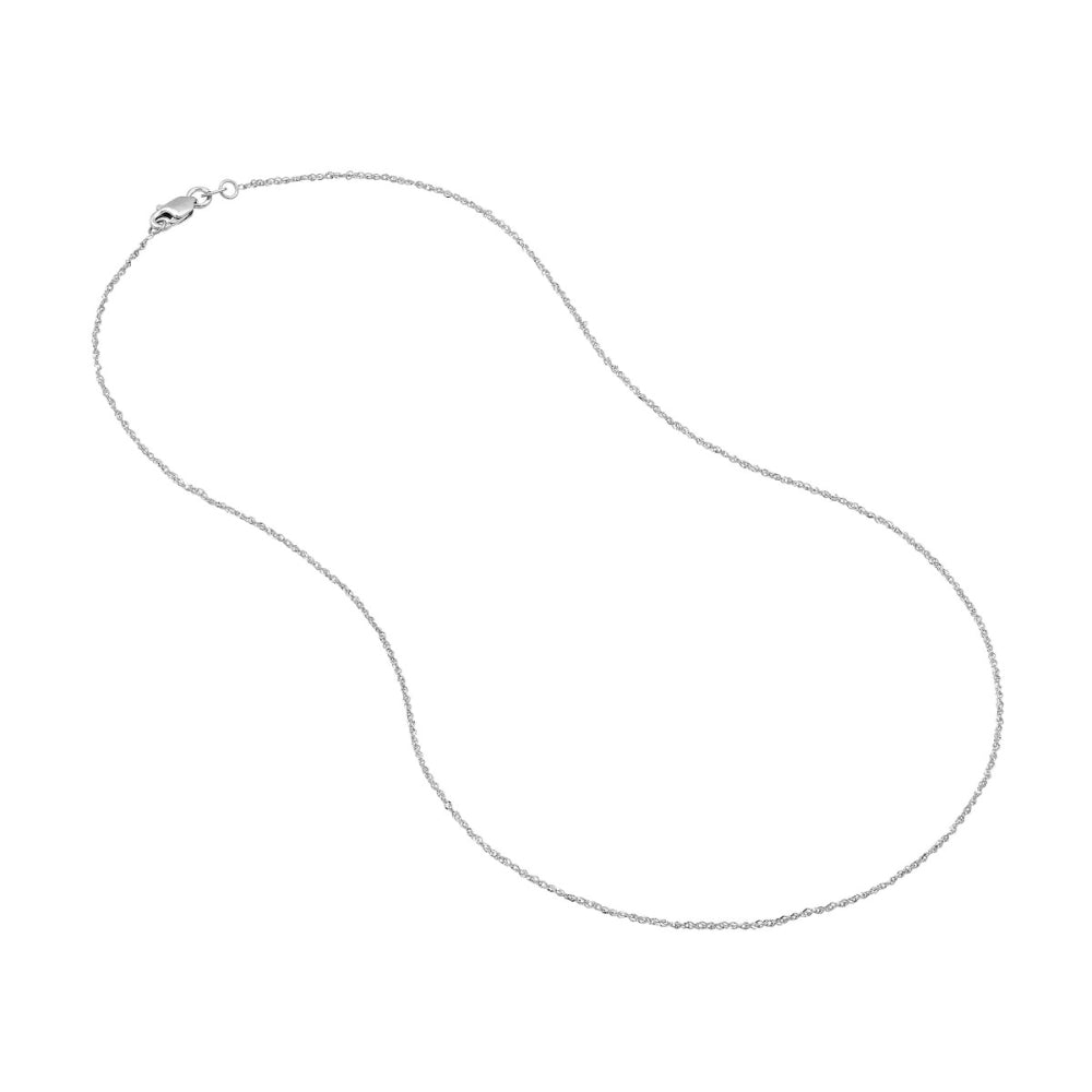 14k White Gold Singapore Style Sparkling Chain for Fashion Jewelry