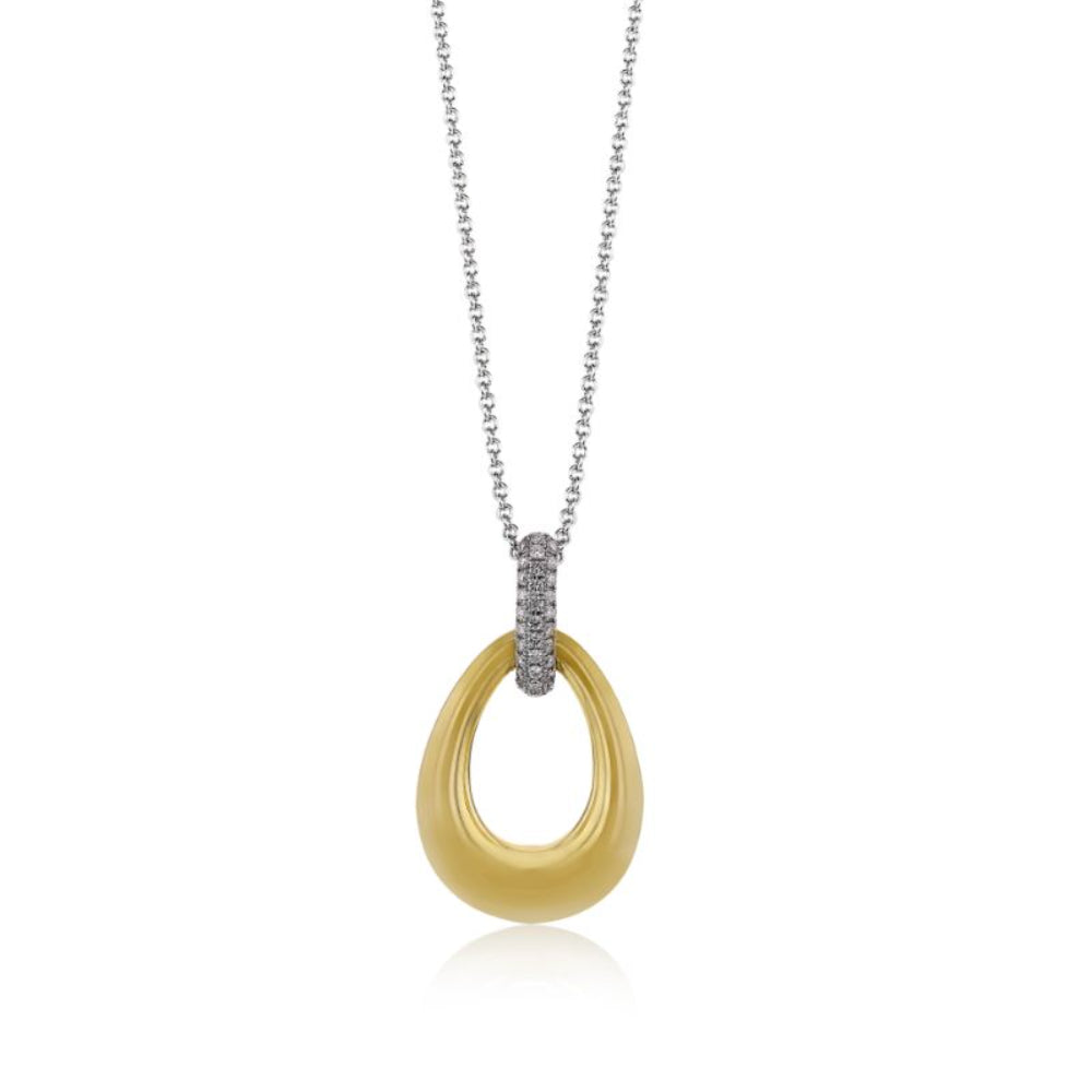 Simon G.'s Stunning 18k Two-Tone Diamond Loop Drop Pendant