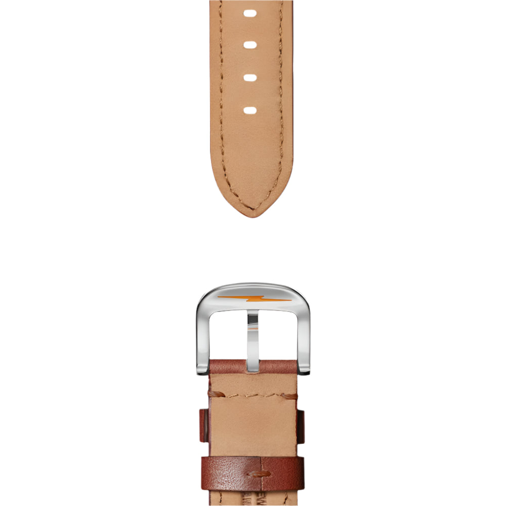 Shinola Premium 22mm Hand - sewn Leather Watch Strap in Black & Dark Cognac