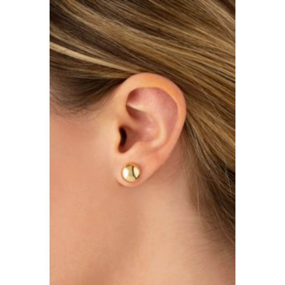 Stylish 14k Yellow Gold 10mm Classic Button Stud Earrings for Every Occasion
